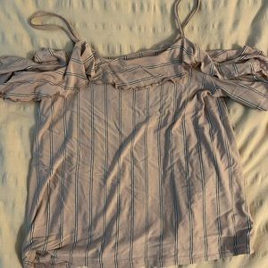 American Eagle light pink off the shoulder top